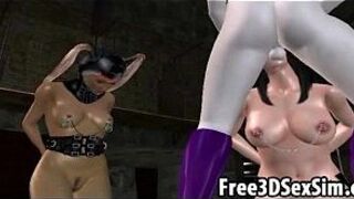 Two sexy 3D cartoon hotties get fucked by the joker porn video